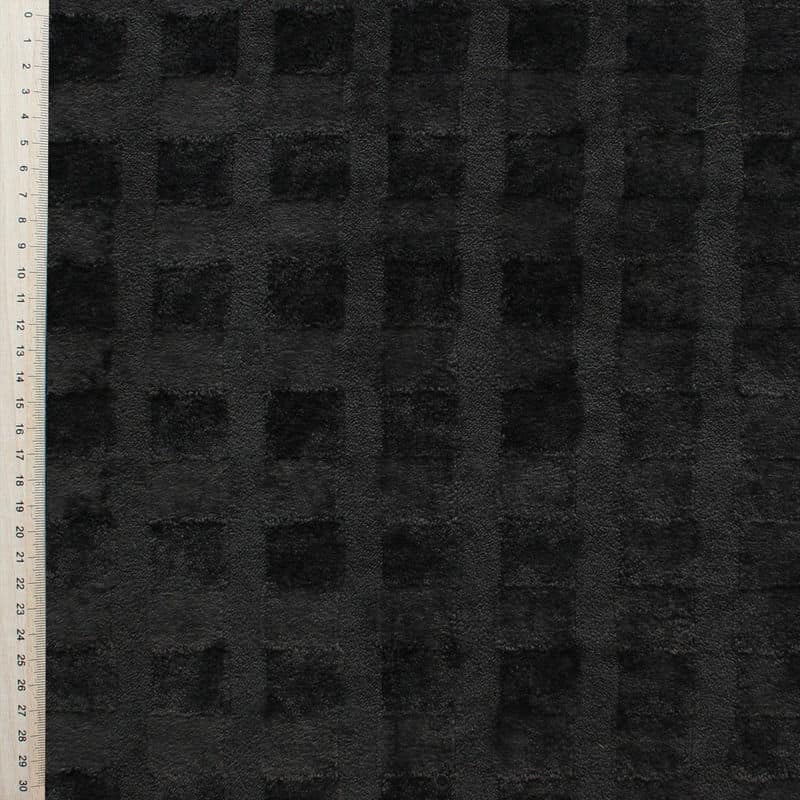 Velvet fabric with checkboard frame - black shades