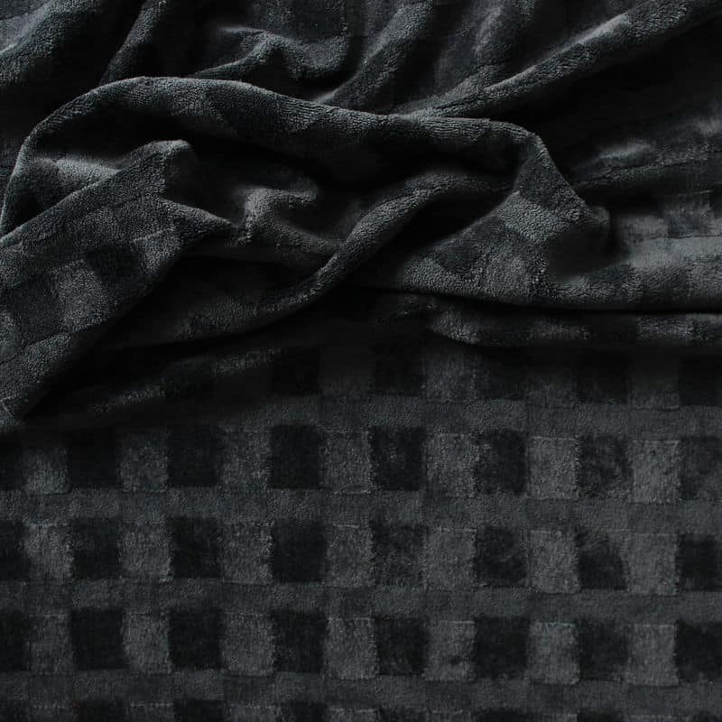 Tissu velours d'habillement - noir