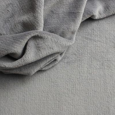 Grey velvet fabric 