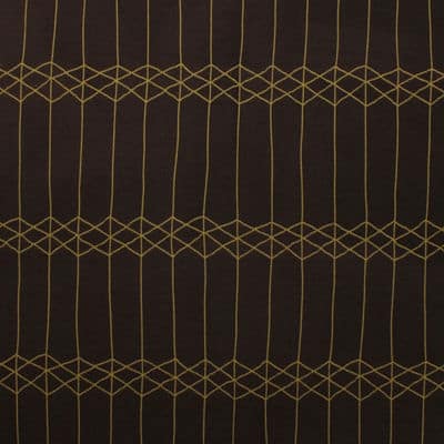 Omkeerbare bruin en groen viscose stof met geometrische patroon