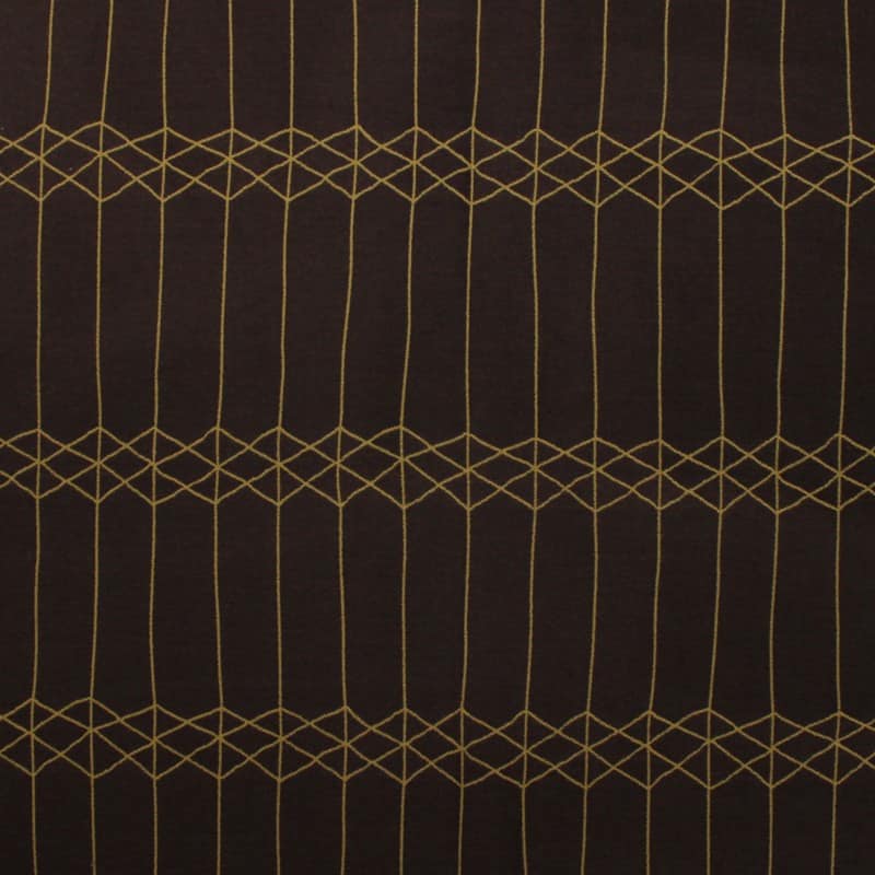 Tissu d'ameublement réversible à motifs géométrique marron et vert anis