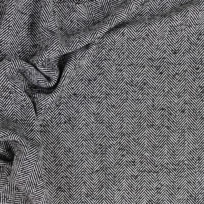Tissu en laine à chevrons noir et blanc