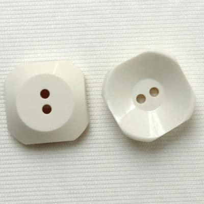 White polyester and resin button