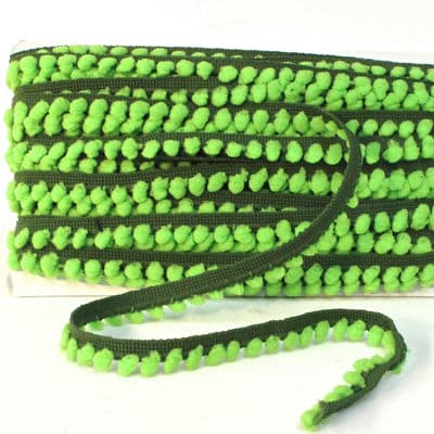 Kaki strap with green pompoms 