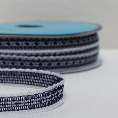 Ribbon navy blue and white