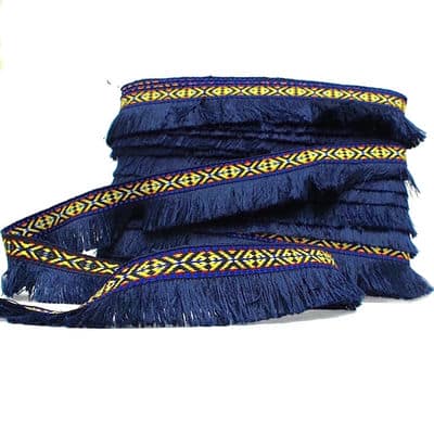 Inka ribbon with blue fringes