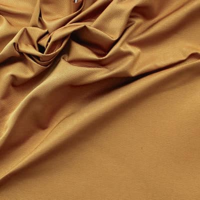 Silk faille - plain chestnut brown - gold