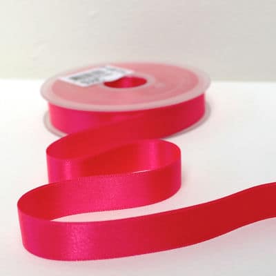 Double-sided satin ribbon fluo pink