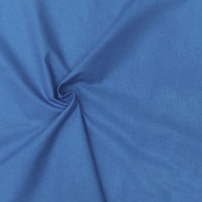 Tissu cretonne uni bleu azur