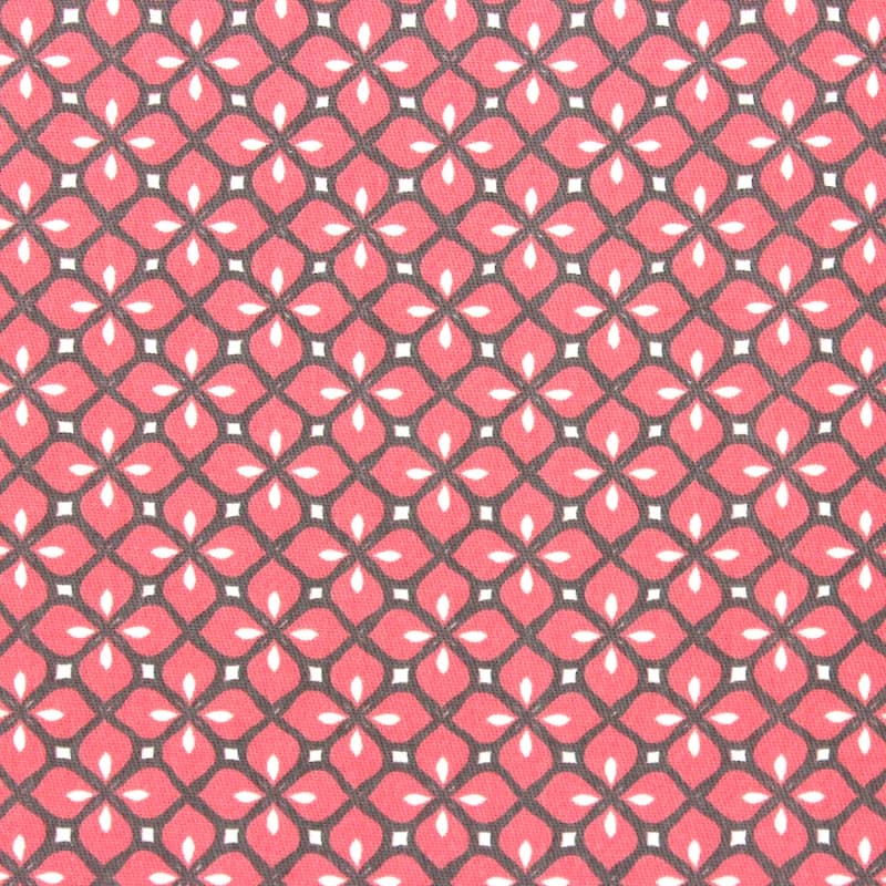 Furniture fabric printed with raspberry mosaic