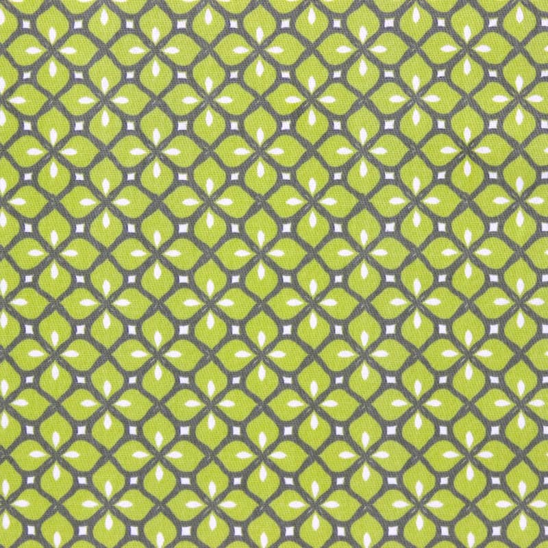 Furniture fabric printed with green mosaic
