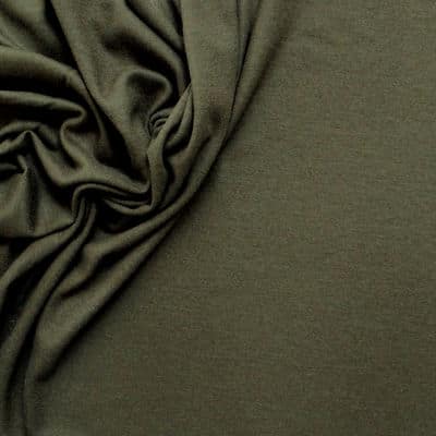 Bruine jersey stof uit wol en elasthanne