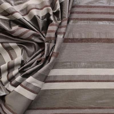 Striped clothing fabric in shades of brown