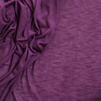 Fine jersey fabric creased and flamed purple