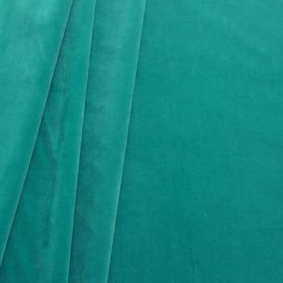 Furniture fabric in plain velvet dark turquoise