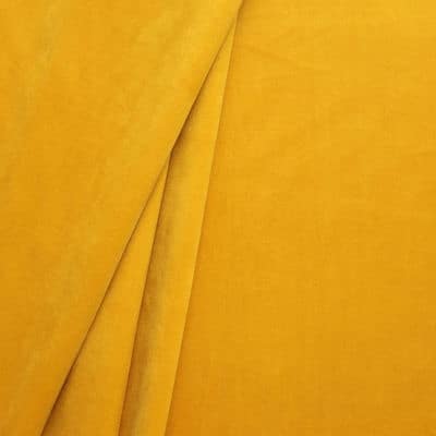 Tissu d'ameublement en velours lisse jaune bouton d'or