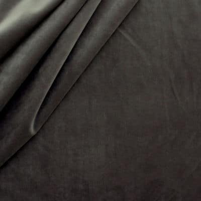 Furniture fabric in plain velvet dark grey