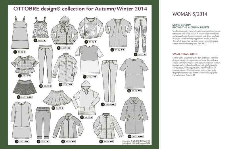 Magazine de couture Ottobre design Femmes - Automne / Hiver 5/2014