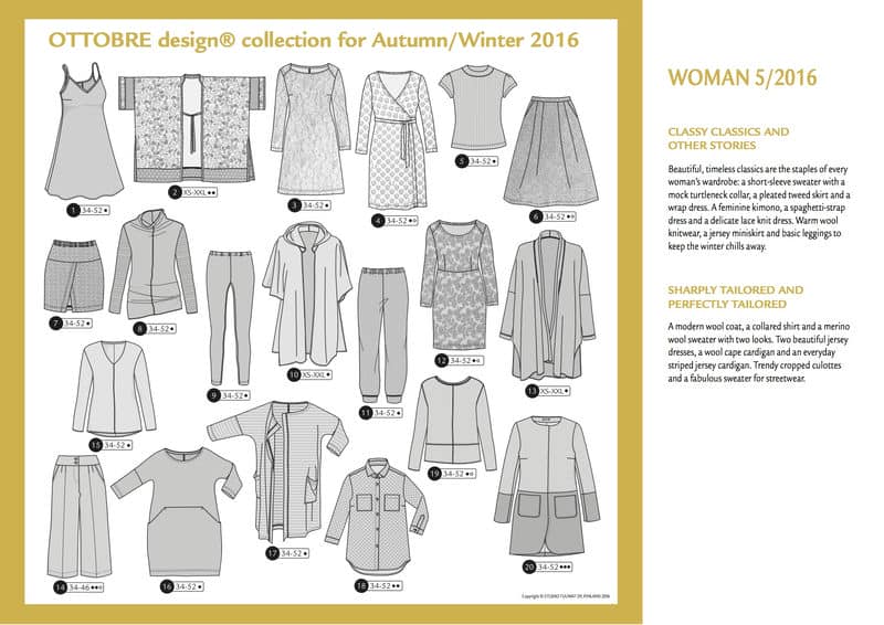 Sewing magazine Ottobre design Women -  Autumn/ Winter 5/2016