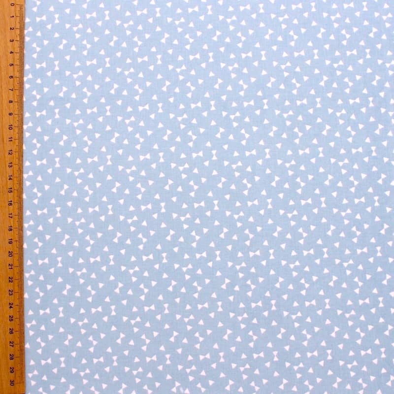 Cotton printed with bow ties - sky blue background