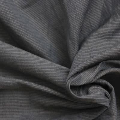 Tissu vestimentaire à rayures borsalino gris anthracite
