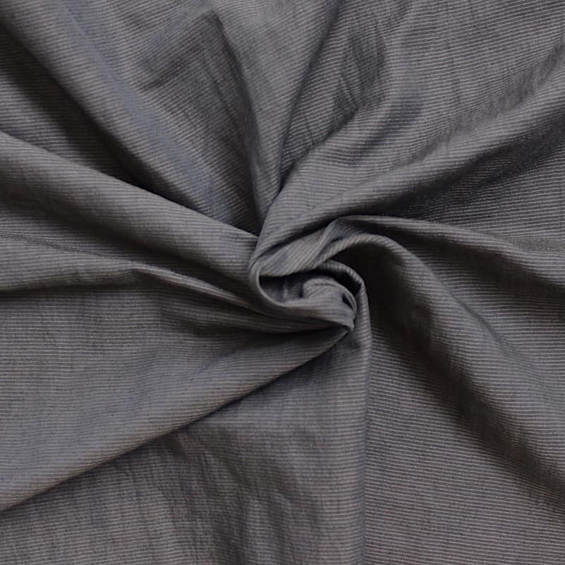 Tissu vestimentaire à rayures borsalino gris anthracite