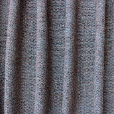 Tissu d'ameublement aspect lin chiné bleu et marron