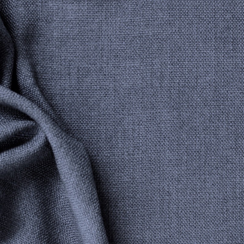 Tissu d'ameublement aspect lin bleu cobalt