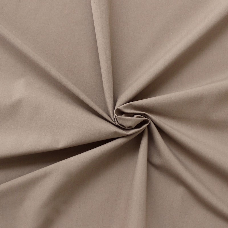 Fabric in cotton and polyester - taupe 