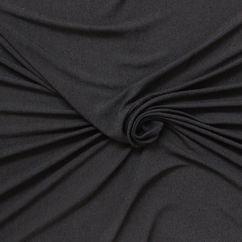 Textured fluid fabric with mixed material - black 