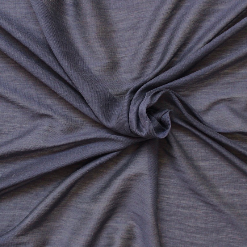 Striped silky fabric night blue