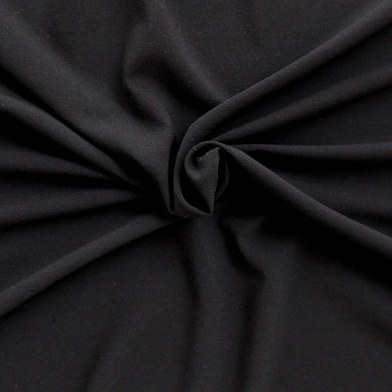 Tissu crêpe lourd uni noir