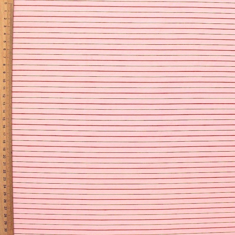 Cotton fabric with thin stripes