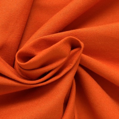 Tissu en coton gratté orange citrouille