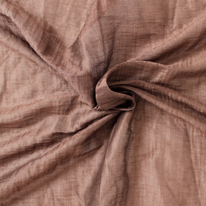 Tissu transparent à rayures en matières mélangées marron