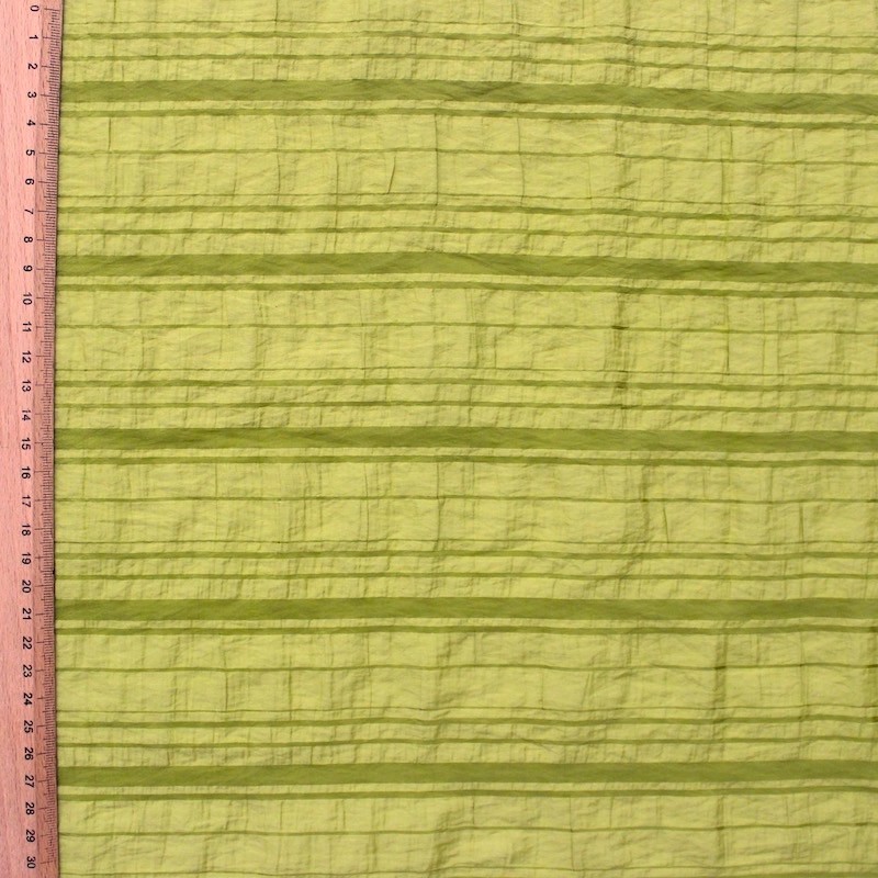 Fabric with mixed material with green stripes 