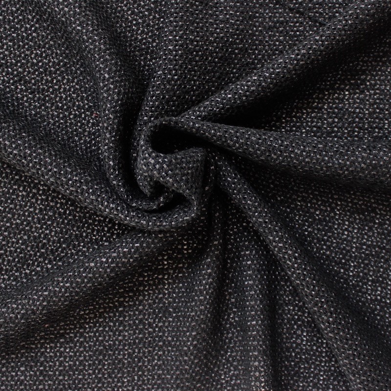 Tissu en maille de coton et raphia noir