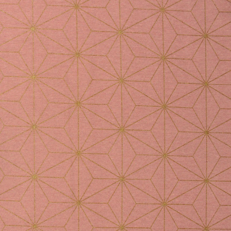 Katoen en polyester stof met geometrische patroon