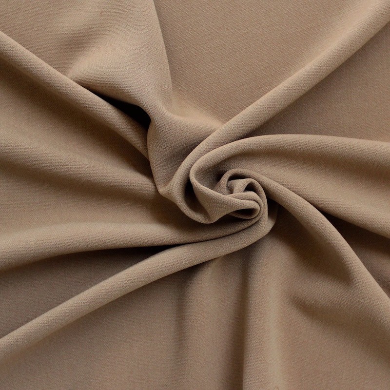 Tissu vestimentaire stretch piqué marron
