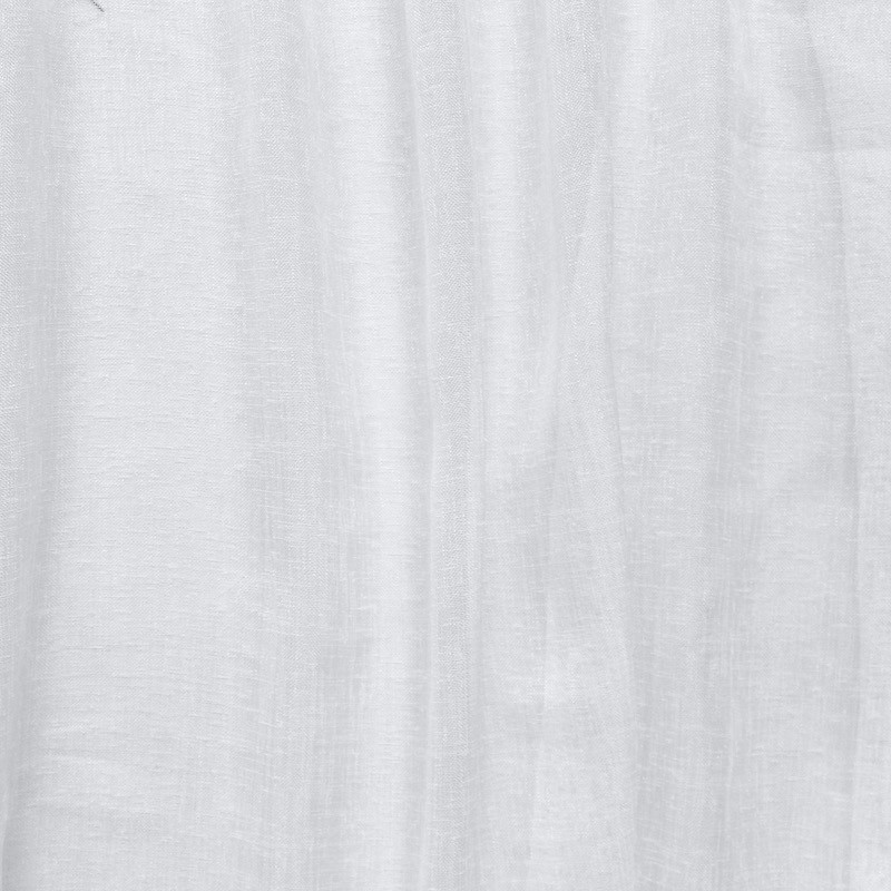 Tissu en voile polyester effet lin blanc