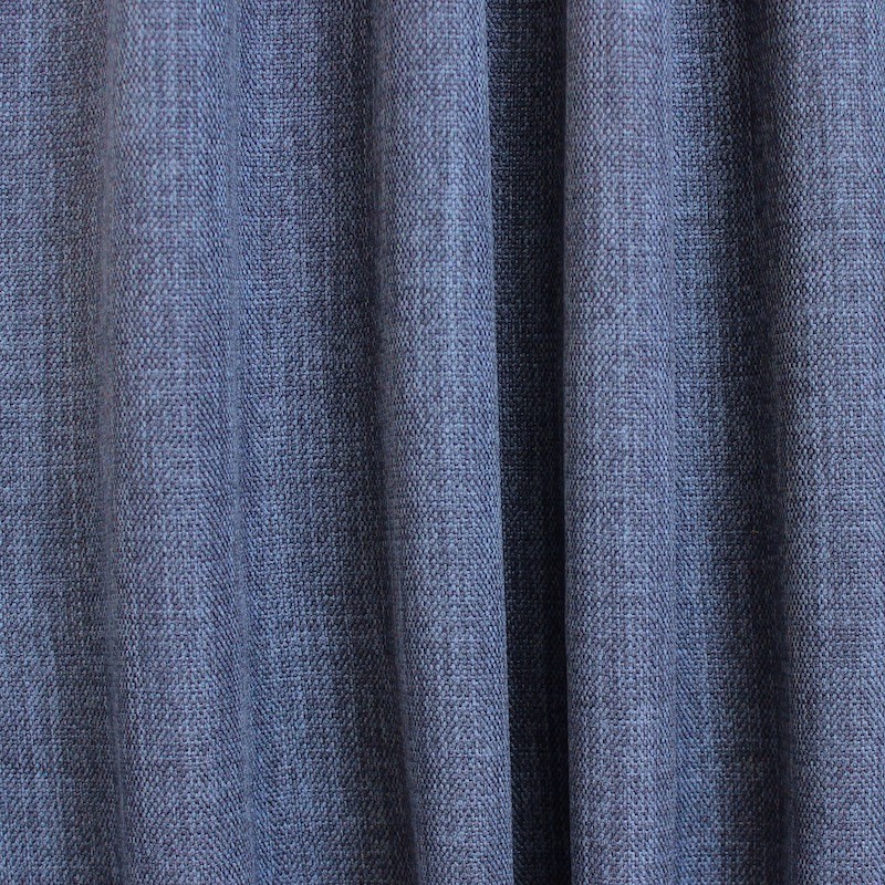 Tissu opacifiant grande largeur effet lin bleu