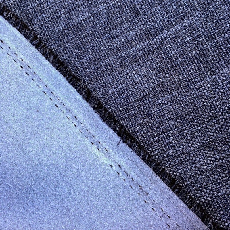 Blauwe groot linnen effect verduisterende stof