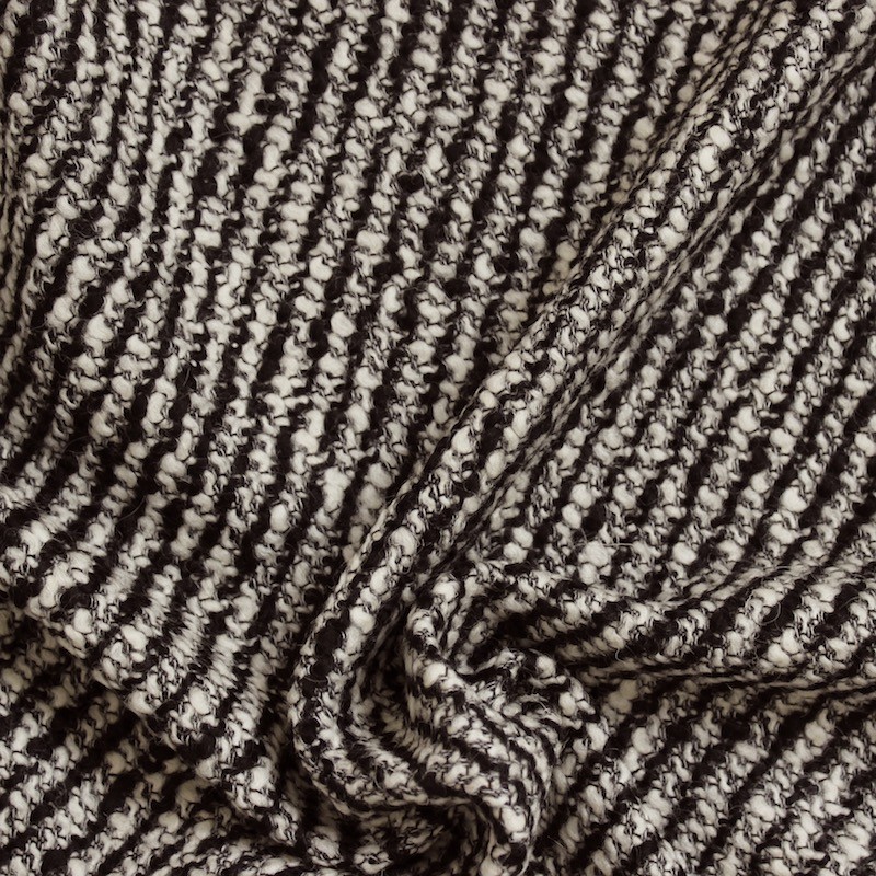 Tissu en laine noir et blanc 