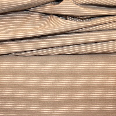 Cotton fabric with white stripes - beige background