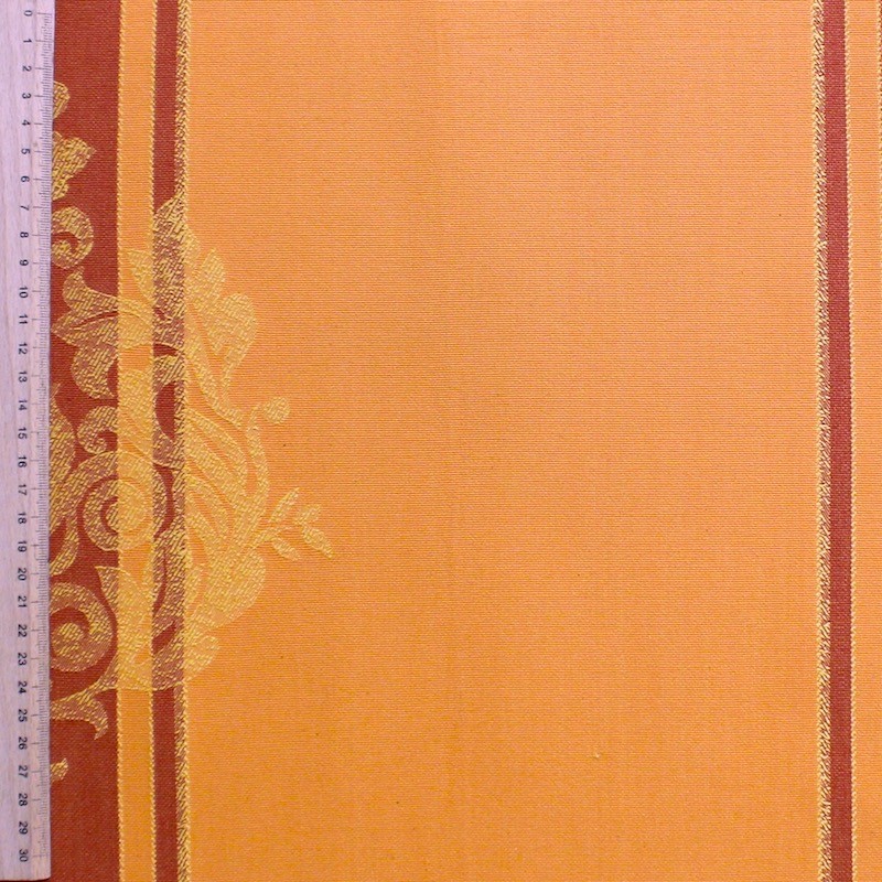 Tissu d'ameublement style "Provençal" à larges rayures orange