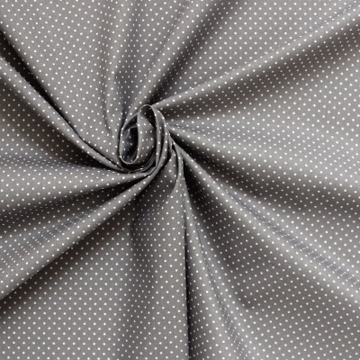 Tissu en coton à pois sur fond gris