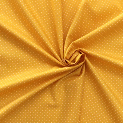 Cotton fabric with dots - yellow background