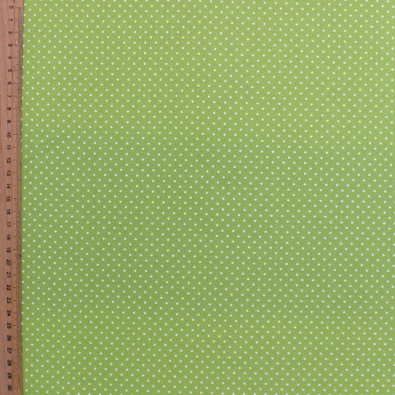 Cotton fabric with dots - lime green