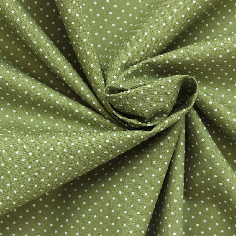 Cotton fabric with dots - khaki