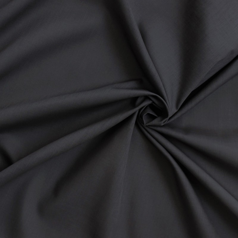 Wool and polyamide fabric black